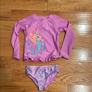 Disney Little Mermaid Rashguard Set - Pink and Purple